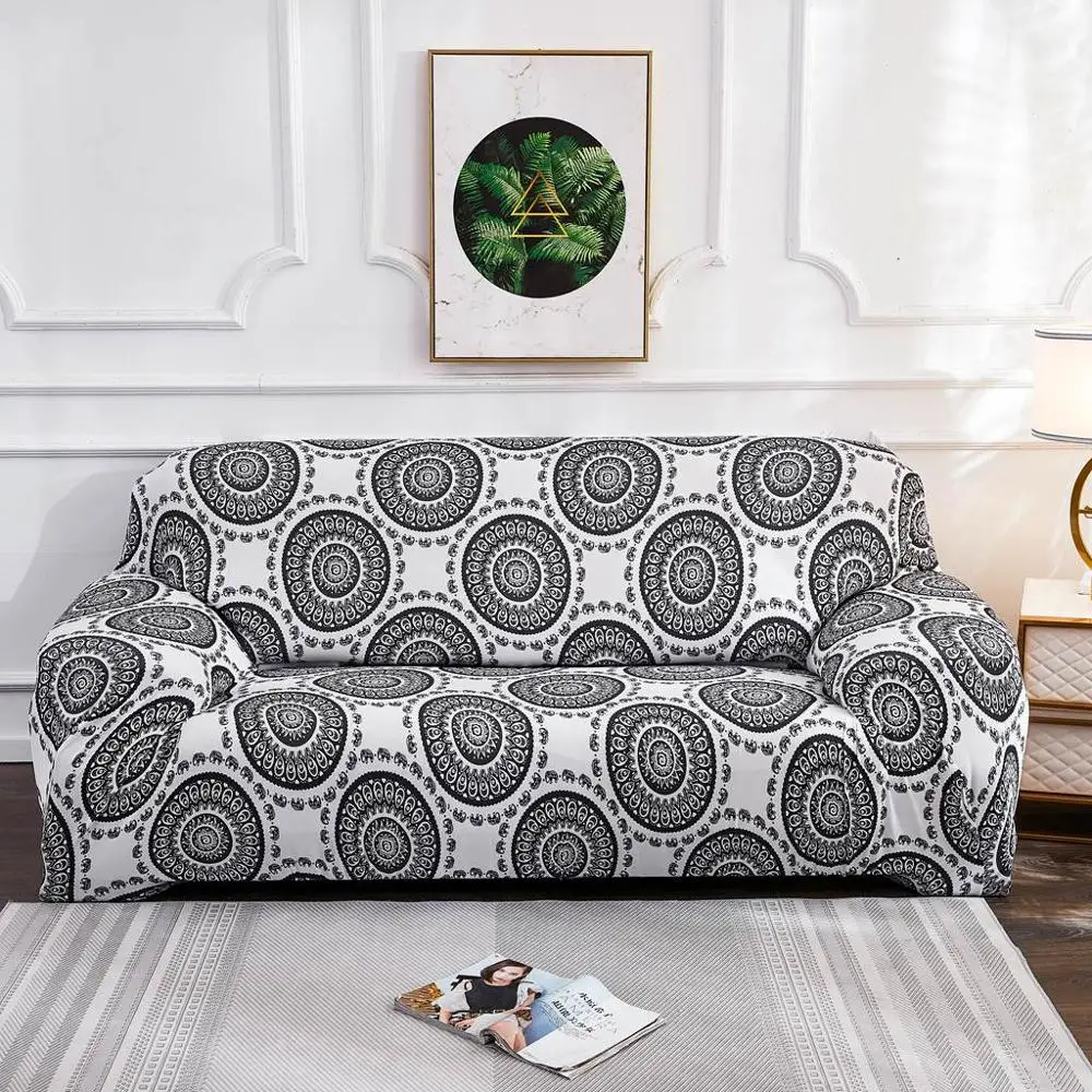 Geometric Colorful Printing Sofa Cover Elastic Slipcovers Anti-dirty Couch Funiture Towel All Wrap | Дом и сад