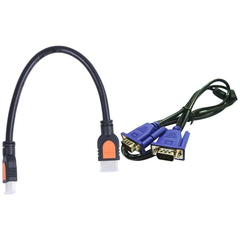 30 см/12 дюймов черный HDMI папа к м/м соединительный кабель с 1 5 м VGA3 + компьютер HD