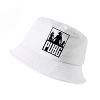 hot mobile games pubg men print bucket hat unknowns battlegrounds letter panama fishing hat