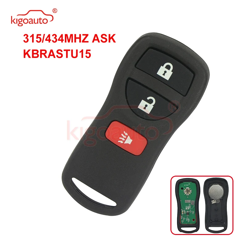 

Kigoauto Remote fob 3button 434Mhz 315mhz KBRASTU15 for Nissan Xterra Pathfinder Frontier