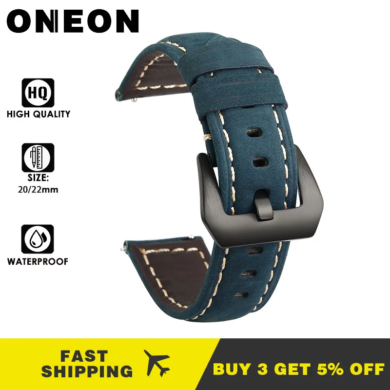 ONEON синий ремешок для часов Amazfit Huawei Samsung Galaxy Watch 46 мм 42 Gear S3 20 22 сменные ремешки из