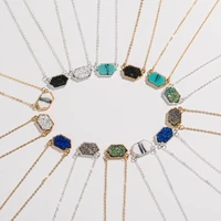 Hot Druzy Drusy Necklace Fashion Oval Resin Kallaite Howlite Necklace Gold Plated Brand Jewelry for Women Girls