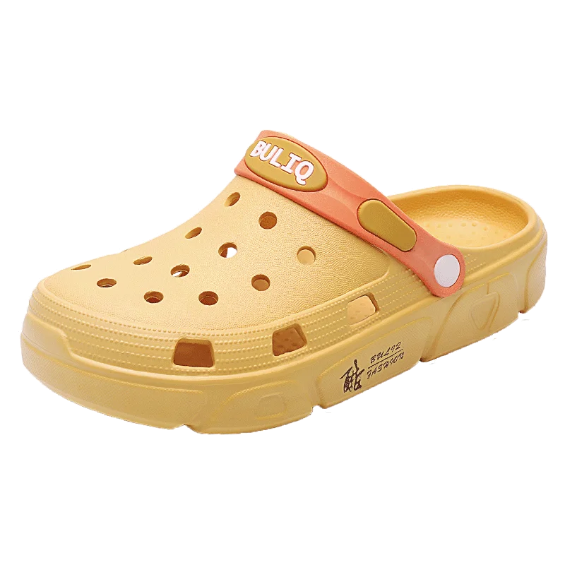 

2021 Men's Sandals Wooden S Two Wear Couple Rubber Plastic Hole Shoes Lightweight Slippers Hot Selling Shoes Summer Beach