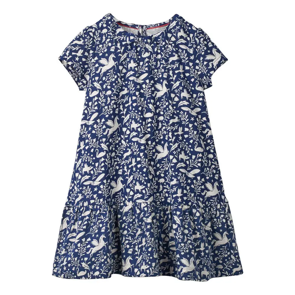 81 Vestidos/летнее платье для девочек; коллекция года; Брендовое платье принцессы с изображением единорога; Детский костюм; одежда для детей; платье для малышей с изображением фламинго; От 1 до 6 лет - Цвет: 81