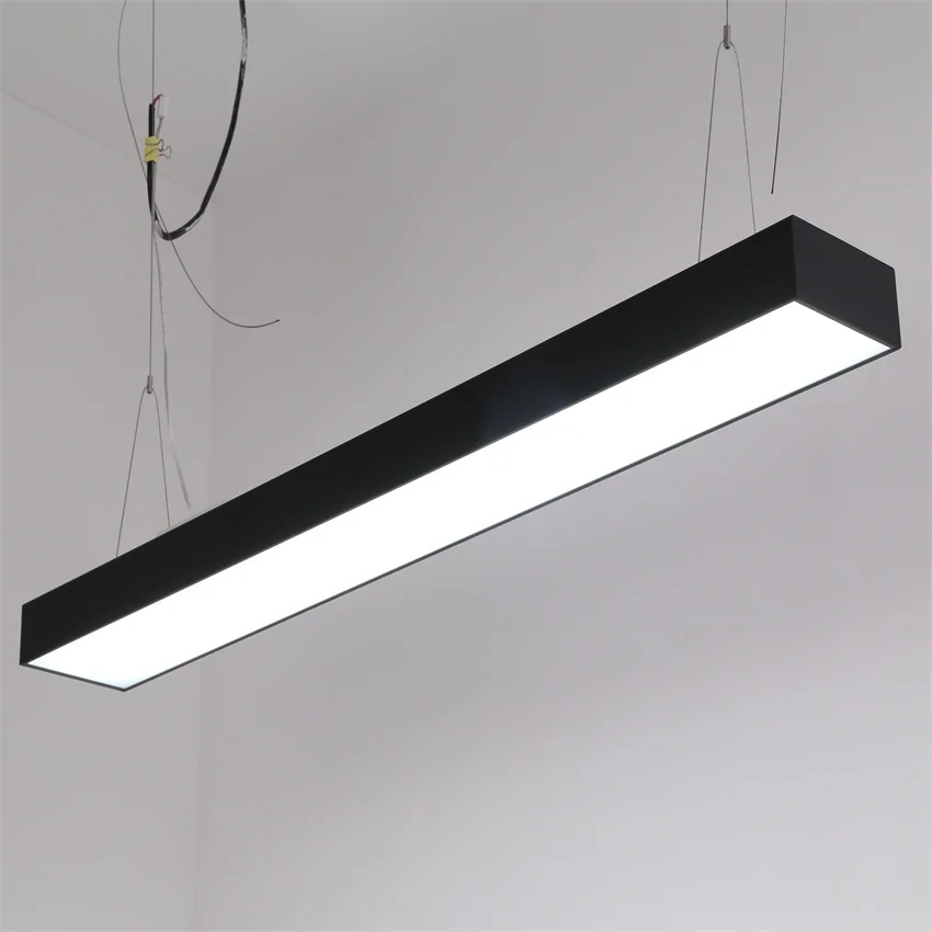 

Free Shipping Black Housing high quality 1.2m 50w 1.5m 80w led Linear Highbay Lamp with suspended cable