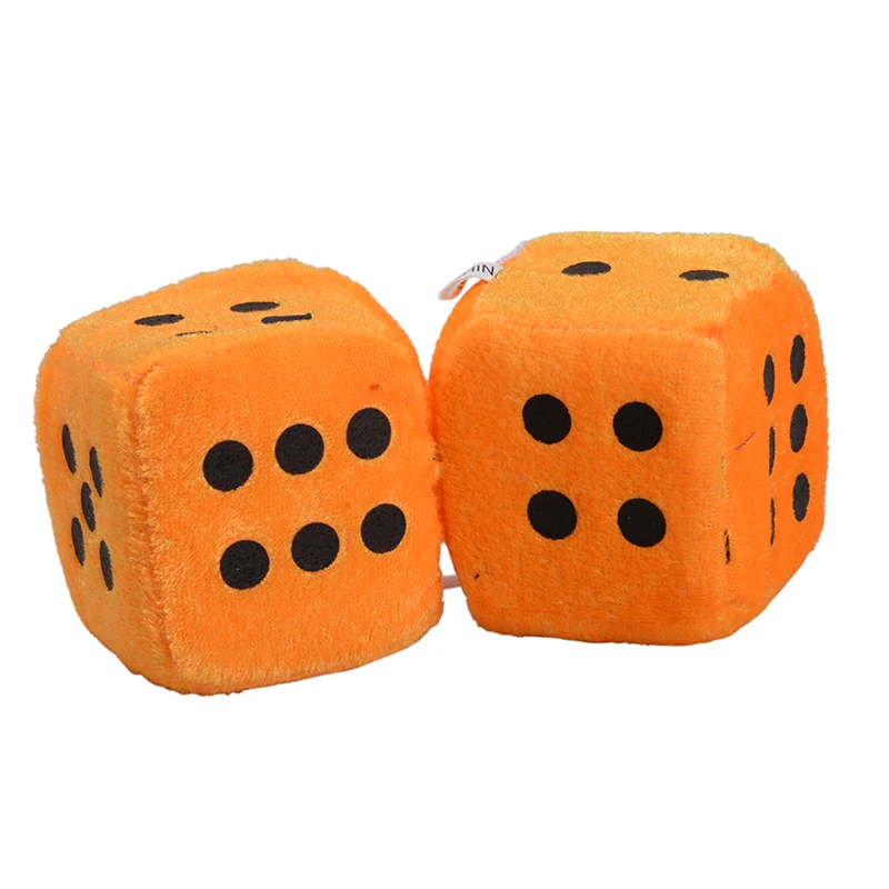 Orange Одна пара пушистых игральных костей в горошек зеркало заднего вида подвесные украшения аксессуары для стайлинга автомобилей украшения аксессуары Подарки - Название цвета: Orange