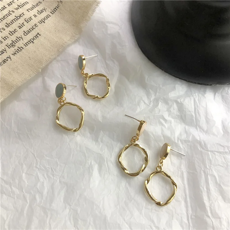 Корейские модные витые круглые Клипсы Серьги без проколов неправильной формы