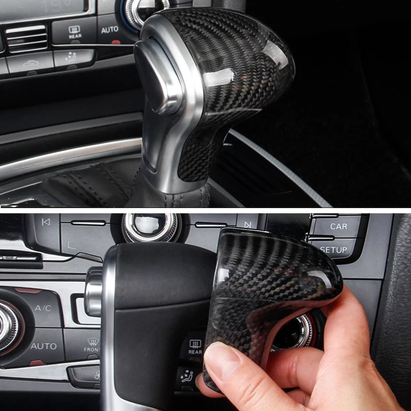 

Carbon Fiber Gear Shift Knob Head Cover Trim For Audi A4L 13-16 / A5 12-16 / Q5 13-18 / Q7 13-15 A6L 12-15/ A7 S6 S7 only LHD