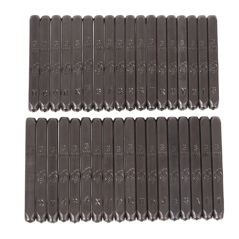 

36pcs Metal Stamping Punch Number Letter Stamp Set with Jig Bar for Imprinting E56C