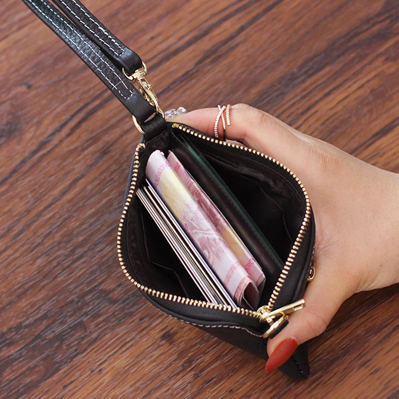 Women Small Purses Woman Short Leather Ladies Wallets Zipper Purse Money Bag with Key Chain Card Slots Mini Coin Pocket | Багаж и сумки