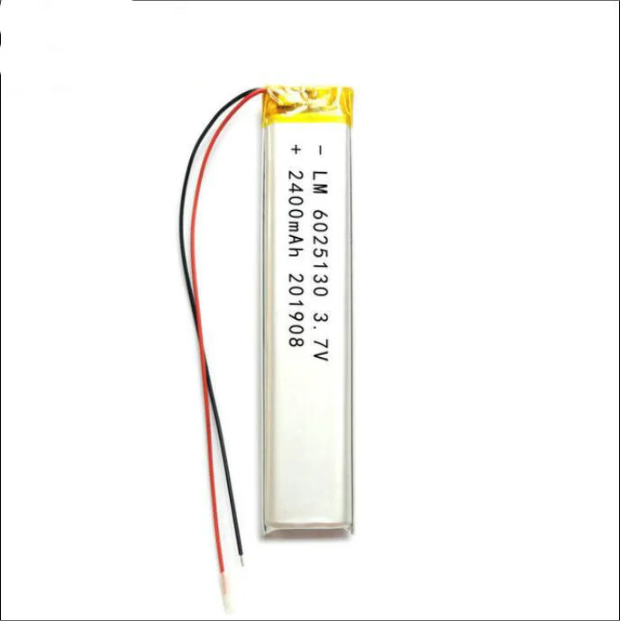 

20pcs 3.7V 2400mAh 6025130 Lithium Polymer Ion Battery 2.0mm JST Connector