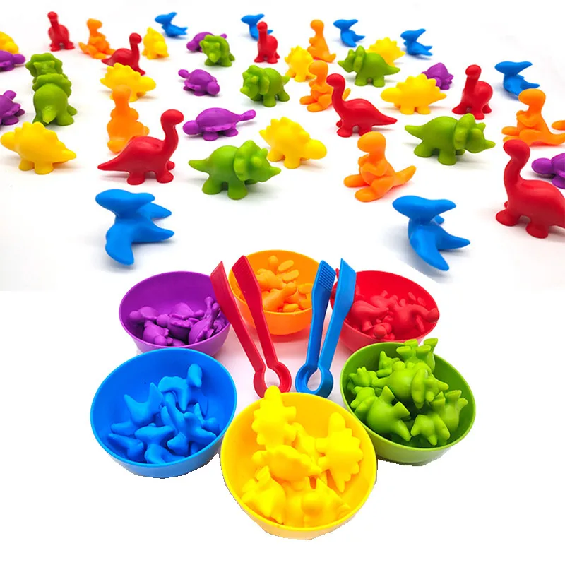 

Baby Montessori Educational Toy Counting Animal Sorting Match Game Color Sort Sensory Rainbow Toys for 1 2 3 Year Christmas Gift