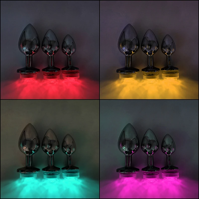 Анальная пробка со светодиодный светильник кой вибратор из нержавеющей стали