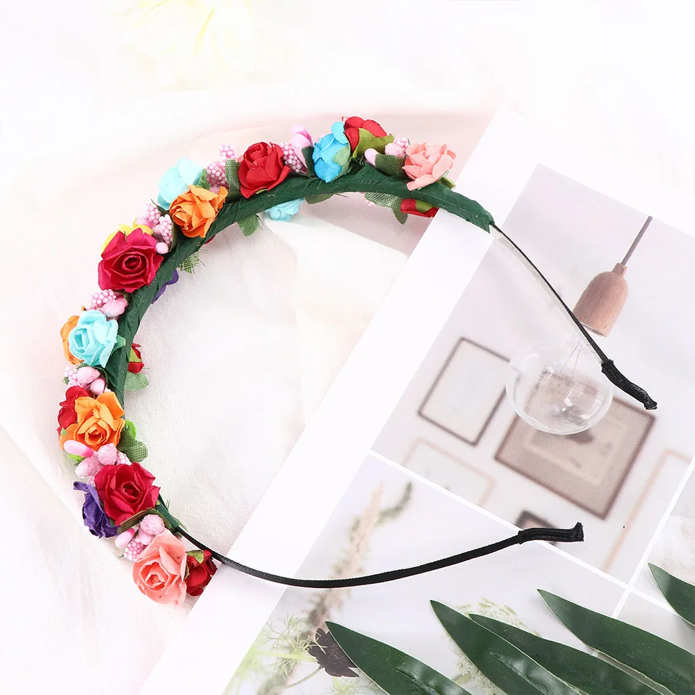 1 шт. цветочная гирлянда Цветочная повязка на голову для невесты волос украшение