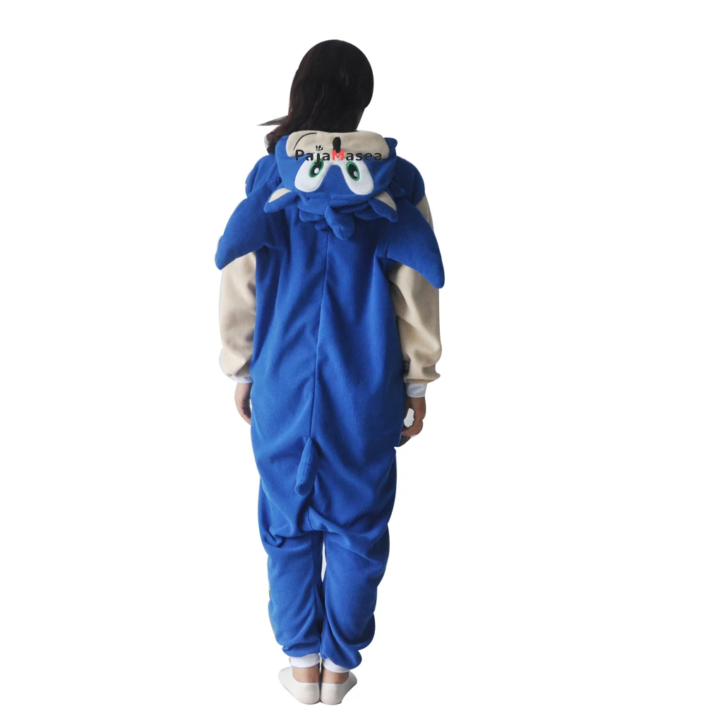 

XXL Sonic the Hedgehog Kigurumi Kids Animal Onesies Men Cosplay Costume Anime One-Piece Pajamas Halloween Women Sleepwear Suits