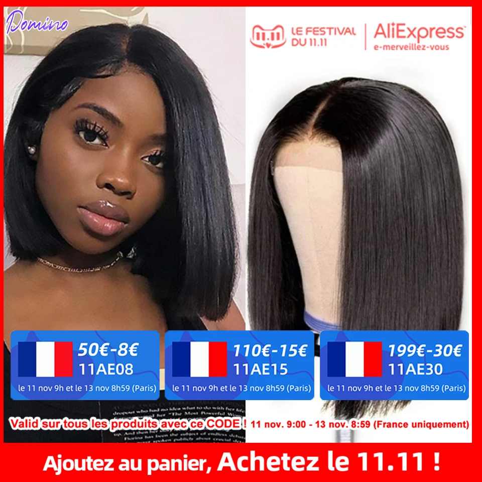 

Domino Bob Lace Front Wigs 4X4 Lace Closure Bob Wigs Straight Short Bob Wigs Human Hair Wigs 13X4 Lace Frontal Wigs For Women