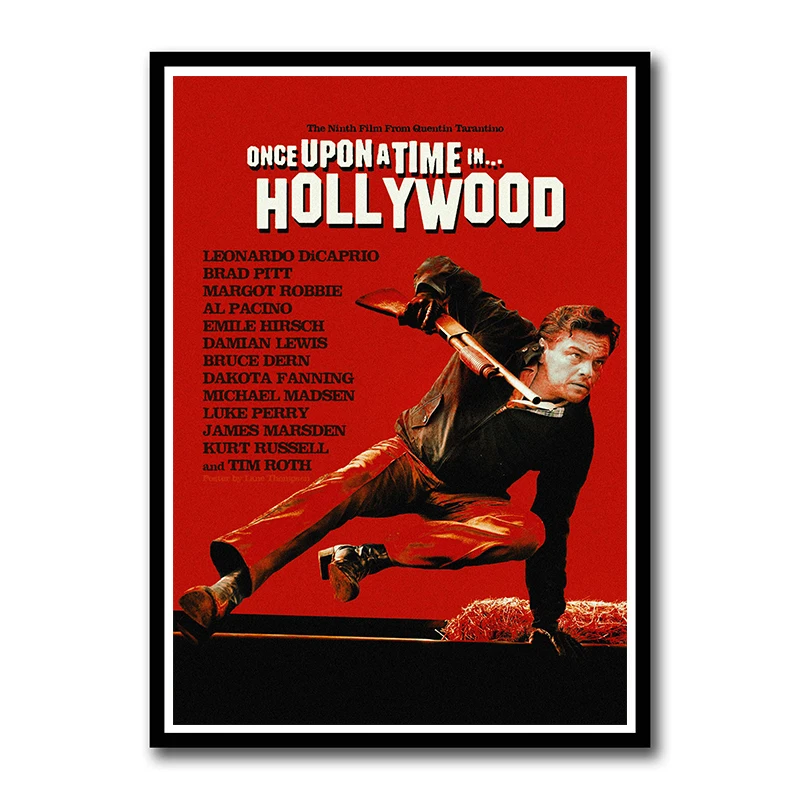 Quentin Tarantino Once Upon A Time в Голливуде бумажные плакаты с покрытием, настенные плакаты, художественная живопись для дома и комнаты, бескаркасная