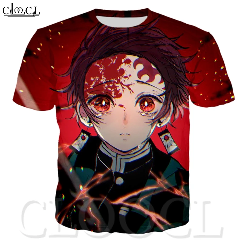 Футболка CLOOCL Kimetsu No Yaiba Kamado Tanjirou с японским аниме Мужская футболка 3D рисунком