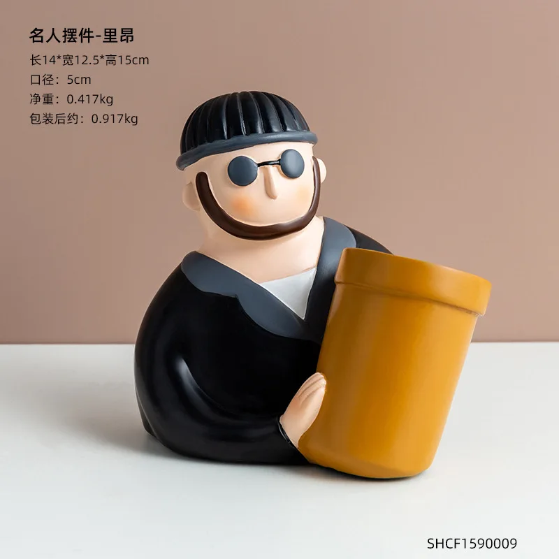 

Children's Cartoon Pen Holder Case Celebrity Desktop Ornaments Home Decor Modern Women Makeup Brushes Box Office Desk Decoration