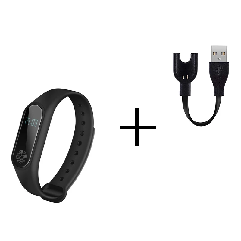 black New M2 smart fashion sports watch fitness running tracker bracelet step blood pressure monitor with men and women children - Цвет: black