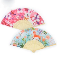 mideer children japanese style original hand painted portable bamboo fabric polyester fan creative toy