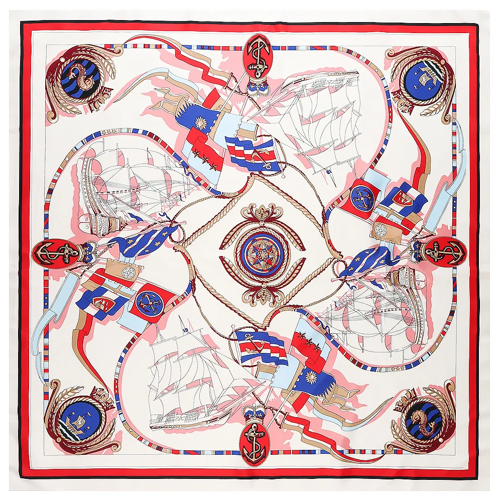 Саржевый Шелковый женский шарф 130*130 см Европейский дизайн в горошек яркий