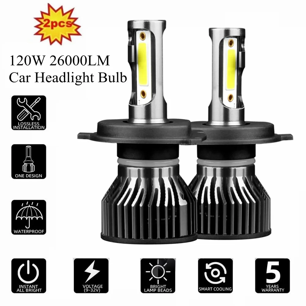 

2pcs Car Lights H4 LED H7 120W 26000LM H11 LED Lamp for Car Headlight Bulbs H1 HB2 9003 H8 H9 H11 H7 LED Bulbs Fog Light