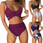 2021 Модный женский сексуальный купальник бикини с принтом бандаж из двух частей купальник пляжная одежда комплект одежды Модный женский купальник