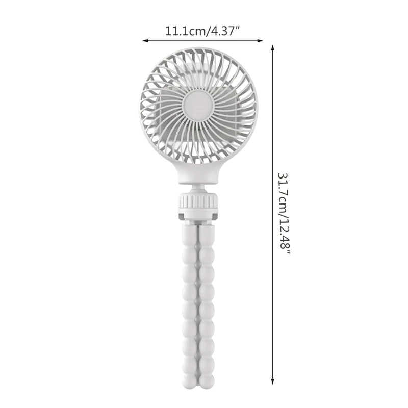 

USB Rechargeable Battery Powered Fan Portable Handheld Mini Octopus Fan with Flexible Tripod 4 Gears 5V 4W Desk Fan