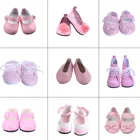 Повседневные кожаные туфли на плоской подошве с блестками для повседневной носки, размер 18 дюймов, американский размер и 43 см, подарок для девочек