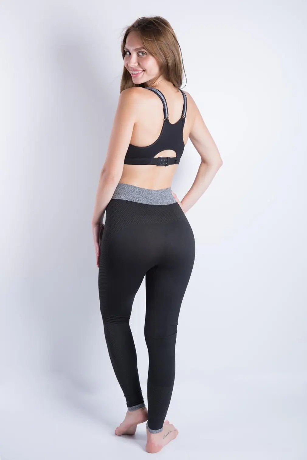 

Elastic Women Leggings Bottoming Mesh Pattern Fitness Pants Outdoor Sport Workout Slim Trousers Ankle-length Pencil Pants