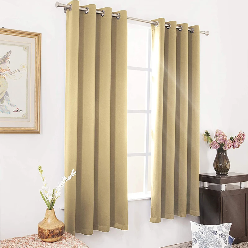 

Blackout Curtains Room Darkening Thermal Insulated With Grommet Window Curtain For Living Room 52 X 84 Inch Beige 2 Panels