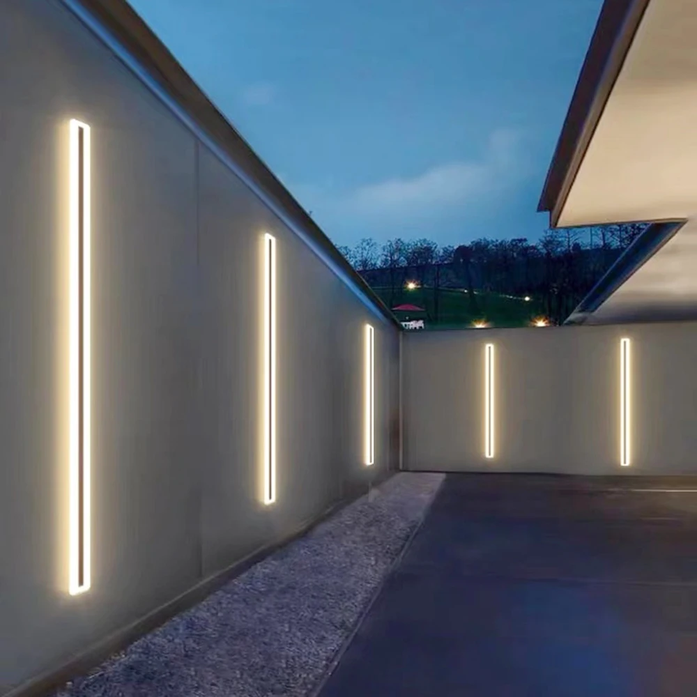 СВЕТОДИОДНЫЙ Уличный настенный светильник, современный Длинный ...