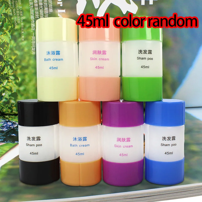 45ml color random 60 мл/45 мл четыре-в-одном пластиковые пустые бутылки портативная бутылка для душа шампунь дорожный Упаковочный пресс-бутылка для лосьона контейнер - Цвет: 45ml color random