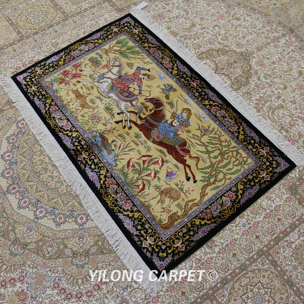 YILONG 2 5 'x 4' ручная работа Шелковый коврик для охоты искусственный ковер