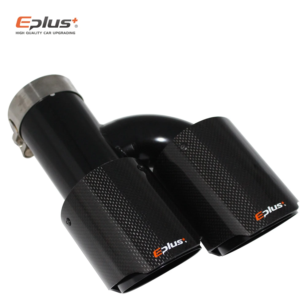 EPLUS автомобильный глянцевый глушитель из углеродного волокна наконечник h
