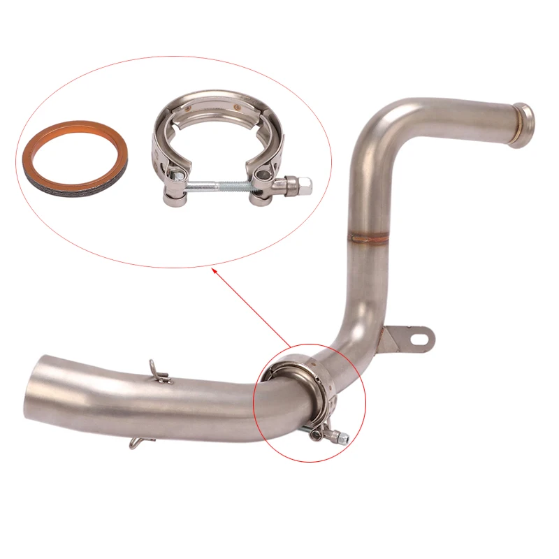 

Stainless Steel Buckle Motorcycle Exhaust Pipe Clamp Link Tube Fxing Hoop Slip-on Modified for Duke 125 250 390 RC390 2017-2021