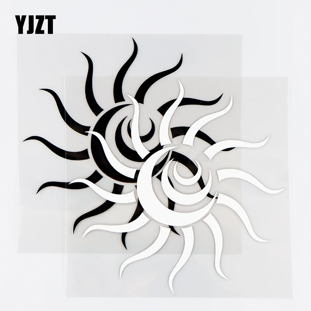 

YJZT 13.6×13.6CM Spiral Sun Funny Car Sticker Window Vinyl Decals Black / Silver 10A-0578