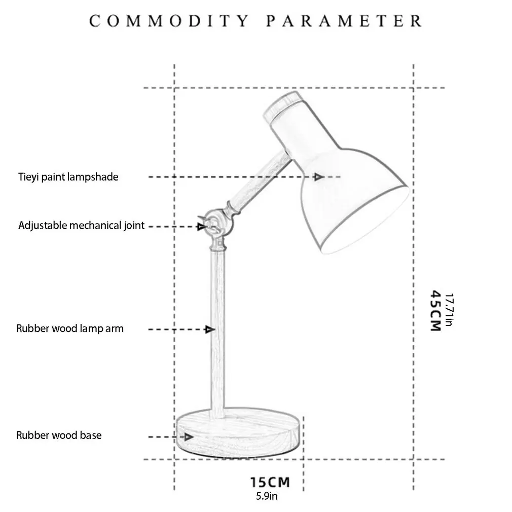 

Creative Nordic Wooden Art Iron LED Folding Simple Desk Lamp Eye Protection Reading Table Lamp Living Room Home