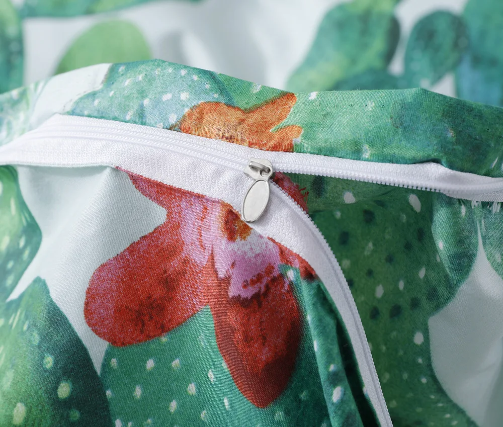 3D Противоударная заданяя из двух предметов с рисунком кактуса Постельное белье