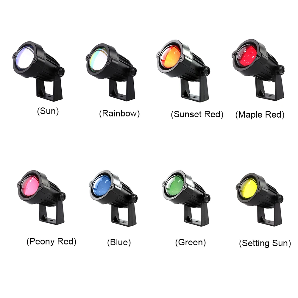 

USB/EU Rainbow Sunset Projector Atmosphere Night Light Home Coffee Shop Background Wall Decoration Colorful Lamp