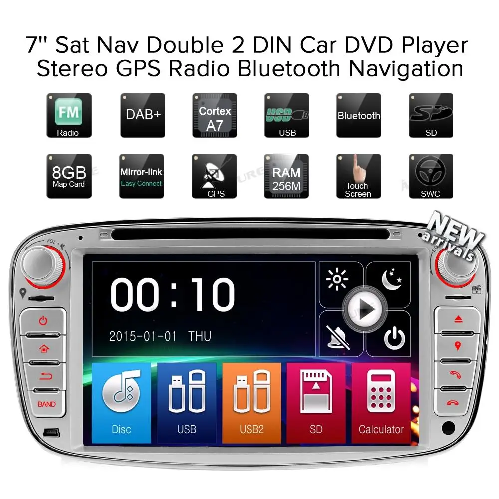 Автомагнитола a sure 2 Din gps навигация для Ford Focus Galaxy S Max C Mondeo Kuga RDS SWC Bluetooth CD DVD