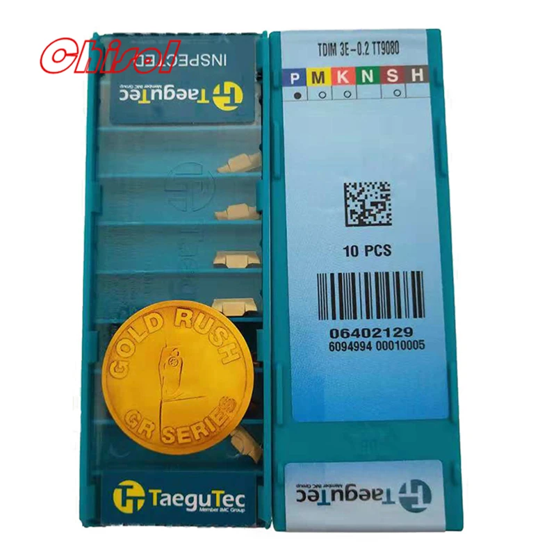 Оригинальный taegutec ЧПУ карбидные вставки с канавками TDIM 3E-0.2/TDIM2E-0.15 TT9080 лезвие