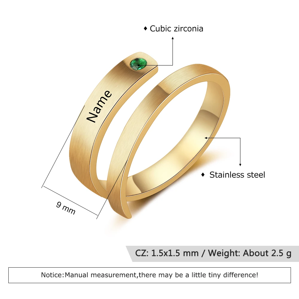 Индивидуальное кольцо модные ювелирные изделия гравировка любых букв