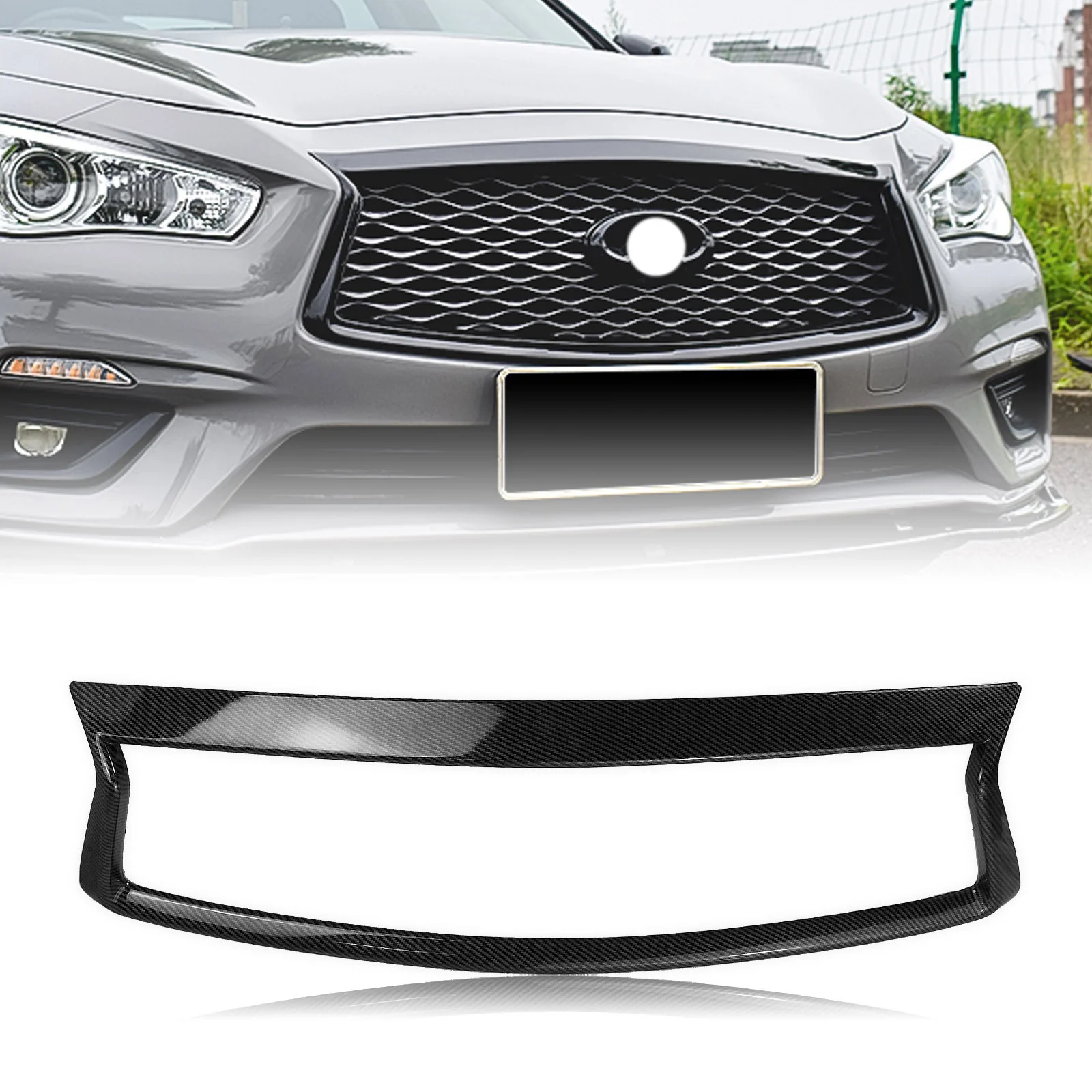 Гоночный автомобиль грили формовочная рама Декор решетка комплект для 2014 2017 Infiniti