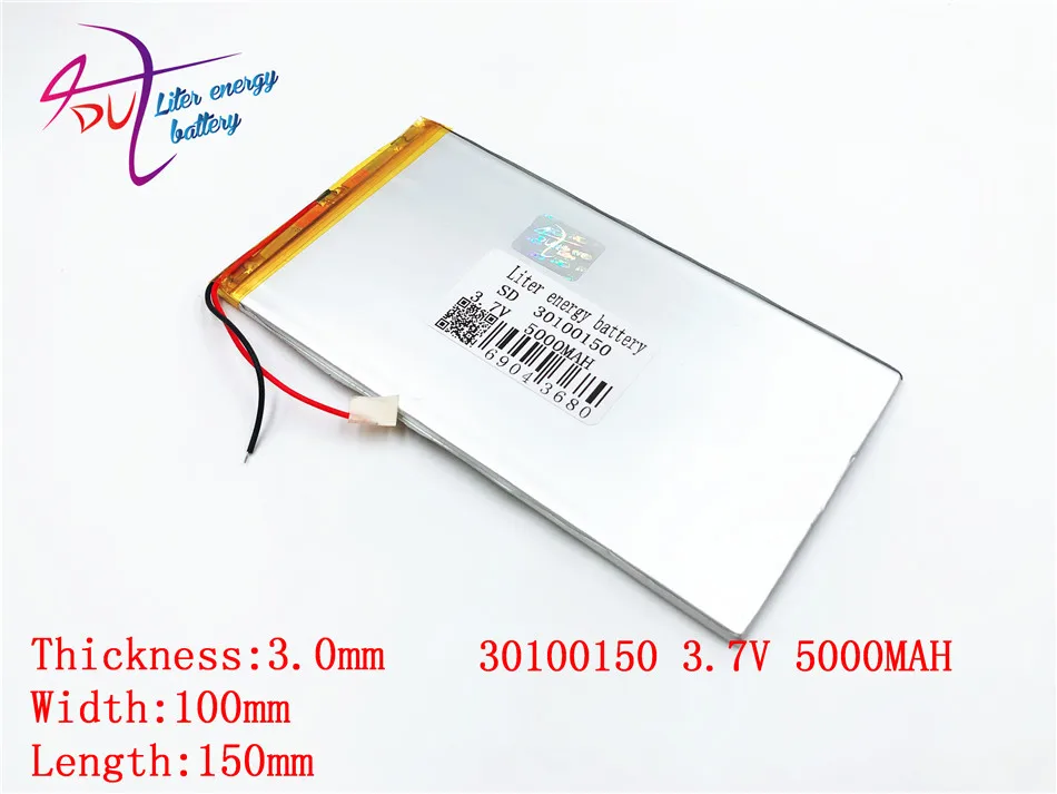 Литровая энергетическая батарея 30100150 емкость планшета 3,7 V 5000mAh Универсальный литий-ионный аккумулятор для планшетных ПК 8 дюймов 9 дюймов