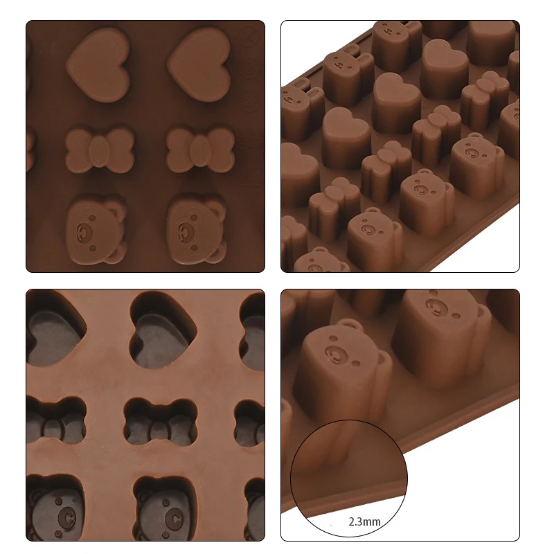 

1pc Rabbit Bowknot Bear Love Silicone Mold Baking Cake Tool Candle Aromatherapy Diy Fondant Chocolate Cake Decoration Tools