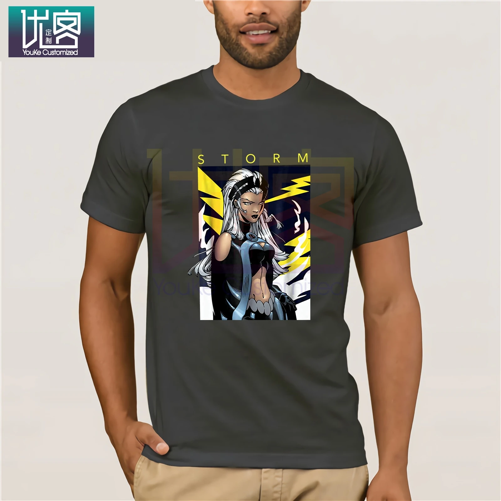 Мужская футболка Marvel X Storm Boltage графический постер летняя мужская с коротким