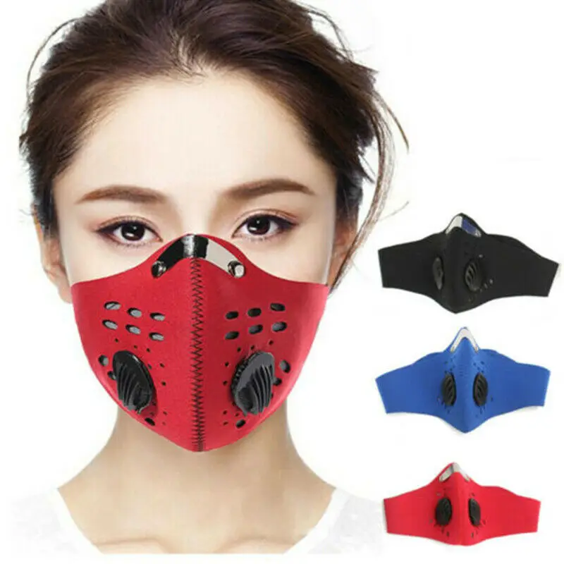 Велосипедная маска против гриппа PM2.5 дышащая с двойным воздушным клапаном