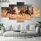 5 панелей, абстрактная красная картина маслом на холсте с изображением дерева, плакаты и принты, пейзаж, настенные картины, домашний декор на стену без рамки